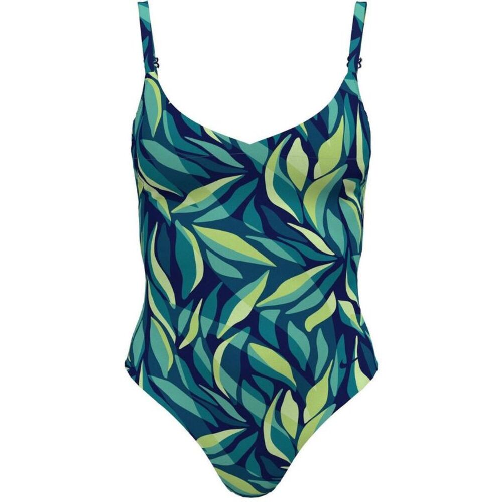 Nike Womens/Ladies Leaf Print One Piece Bathing Suit / Midnight Navy